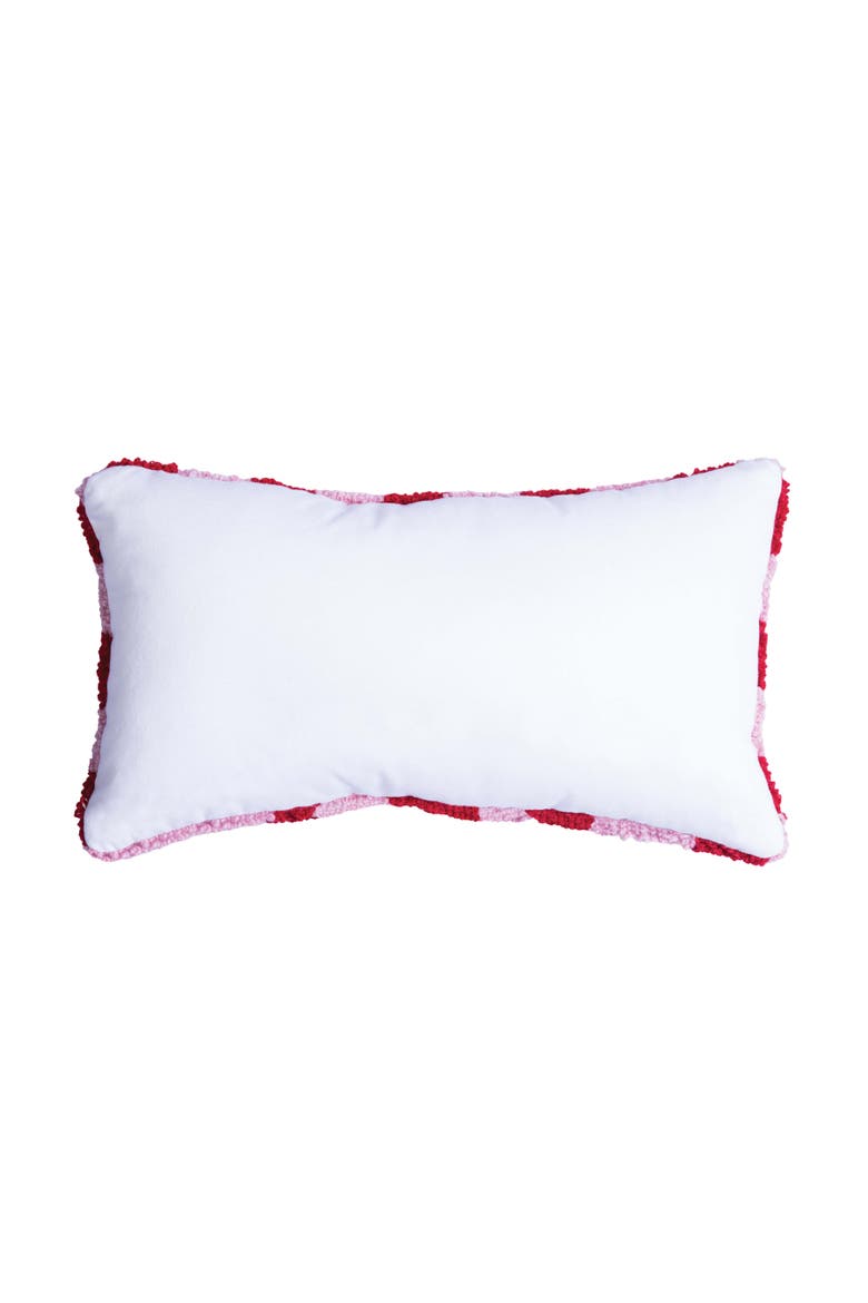 Dear Lover" Love Letter Valentine's Day Hooked Mini Accent Pillow 8" x 14", Alternate, color, Black