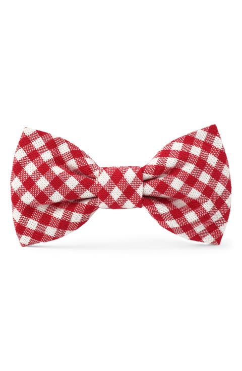 Gingham Dog Bow Tie