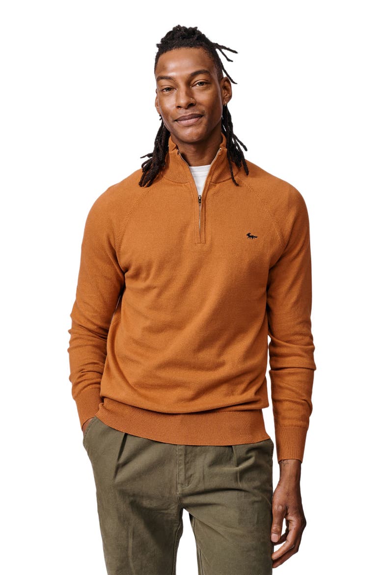 Bonby Zip Neck Sweater, Main, color, Ginger