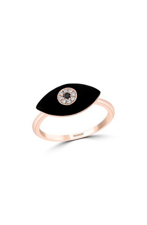 Diamond & Onyx Evil Eye Ring