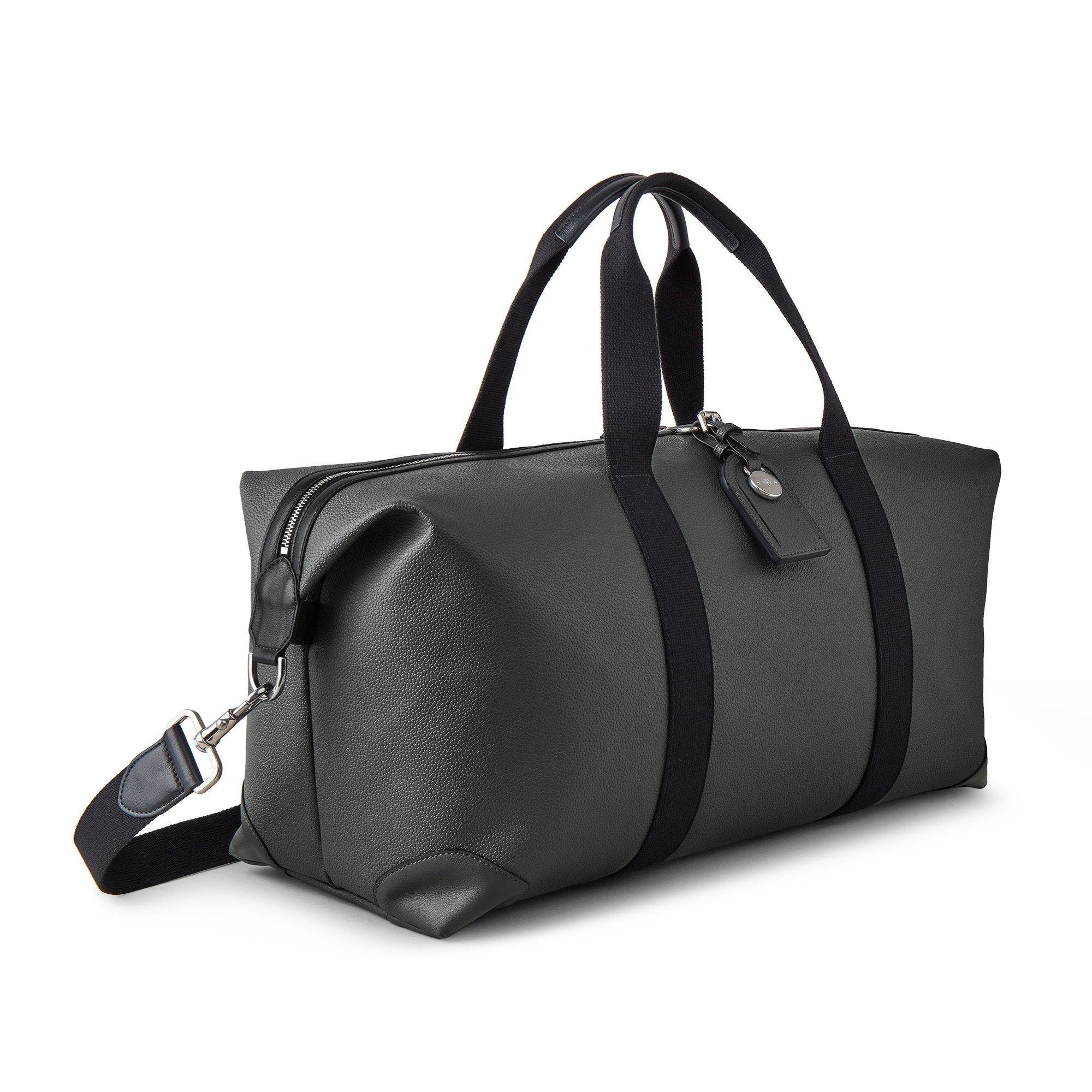 Mulberry Medium Clipper Leather Duffel, Alternate, color, Black