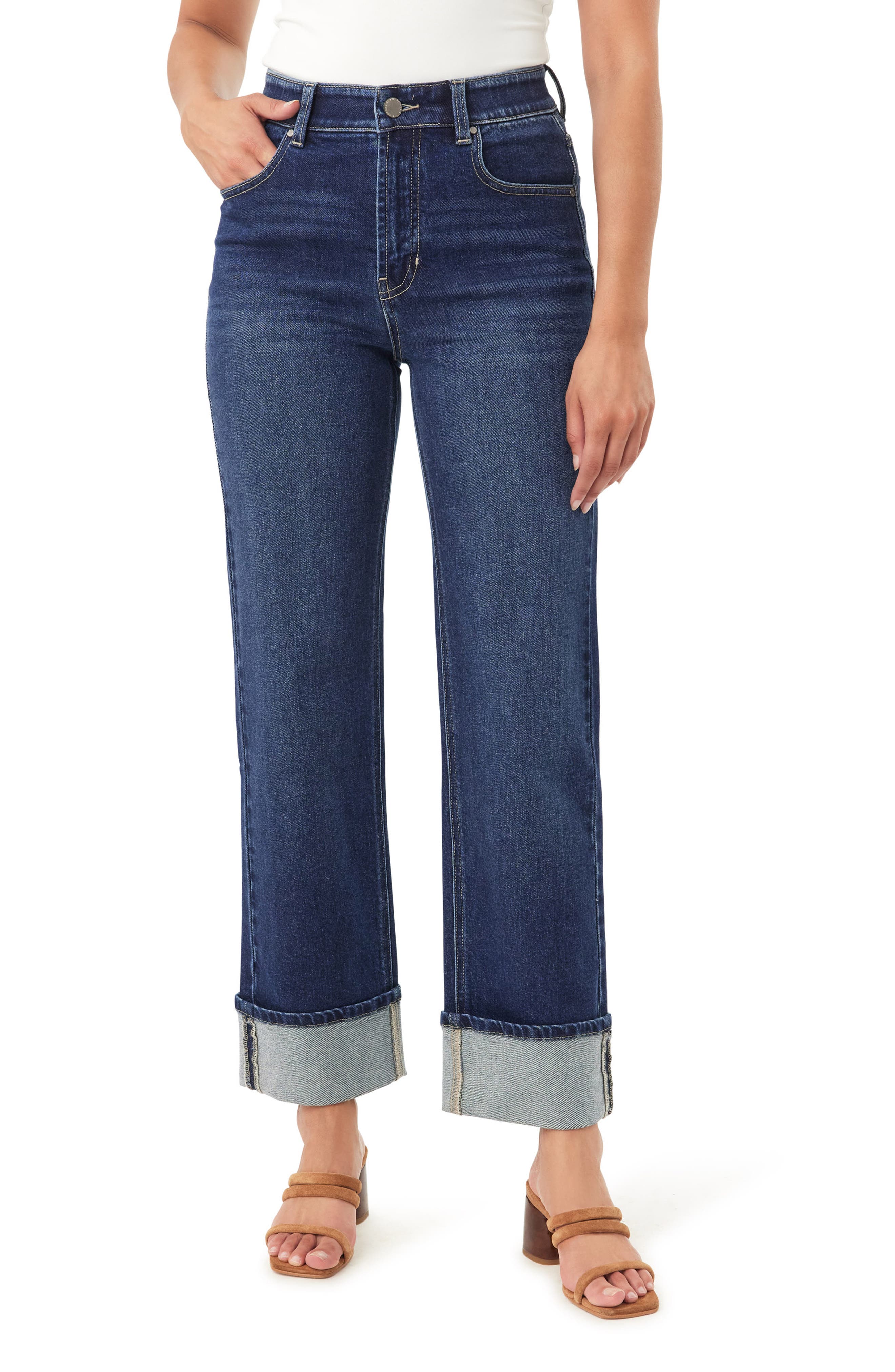 CURVE APPEAL The Polished Casual Cuffed Straight Leg Jeans