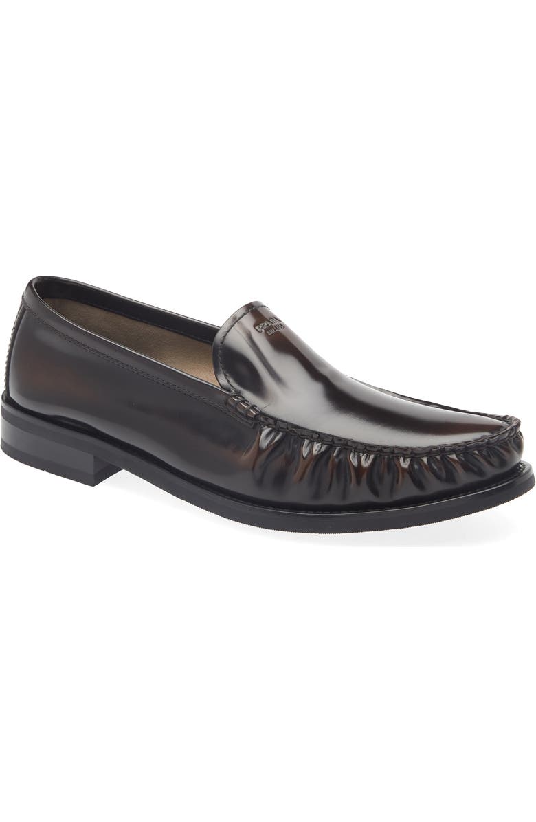 Prada Ruched Apron Toe Loafer, Main, color, Bruciato