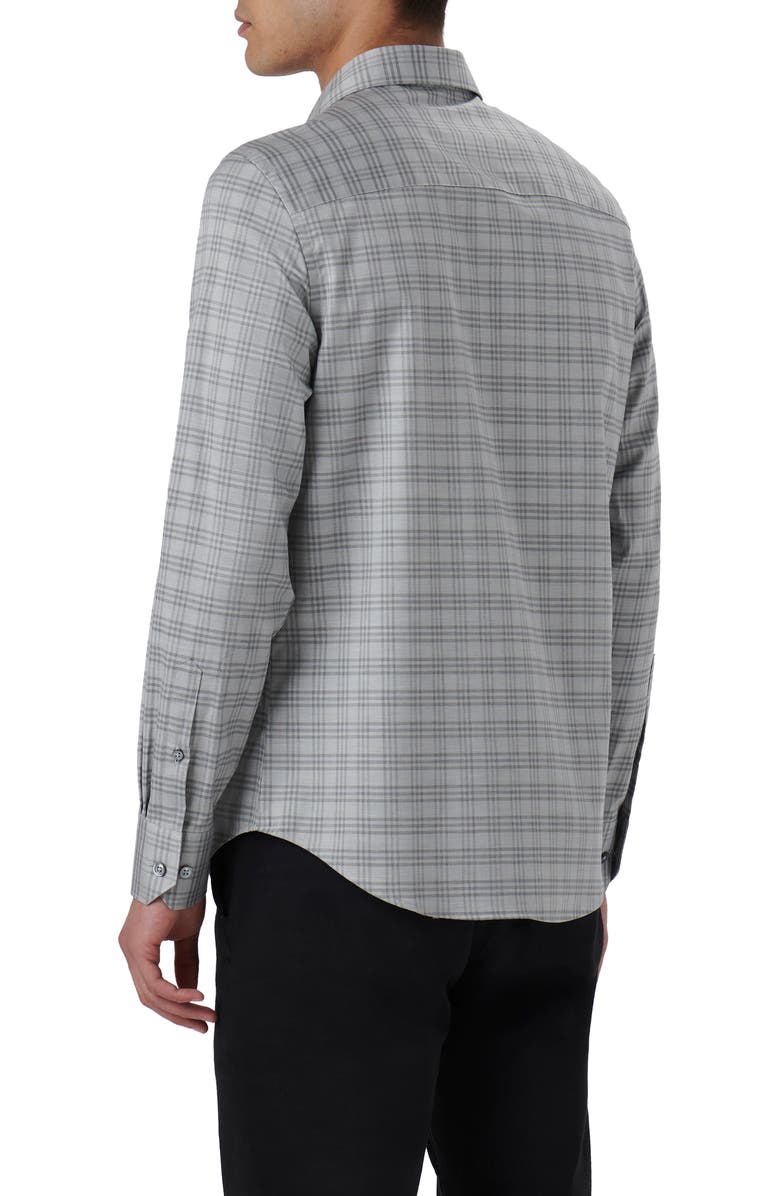 Bugatchi Axel Shaped Fit Plaid Stretch Cotton Button-Up Shirt, Alternate, color, 