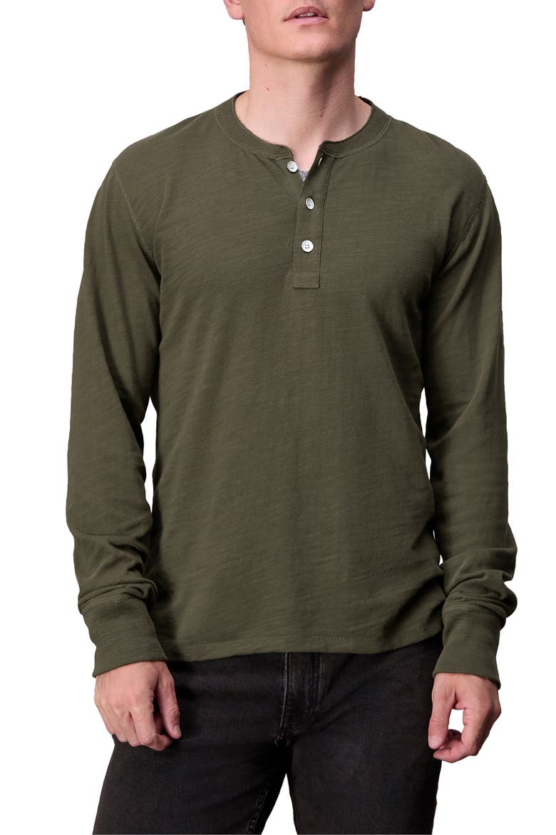 Classic Slim Fit Henley, Main, color, FORGREEN