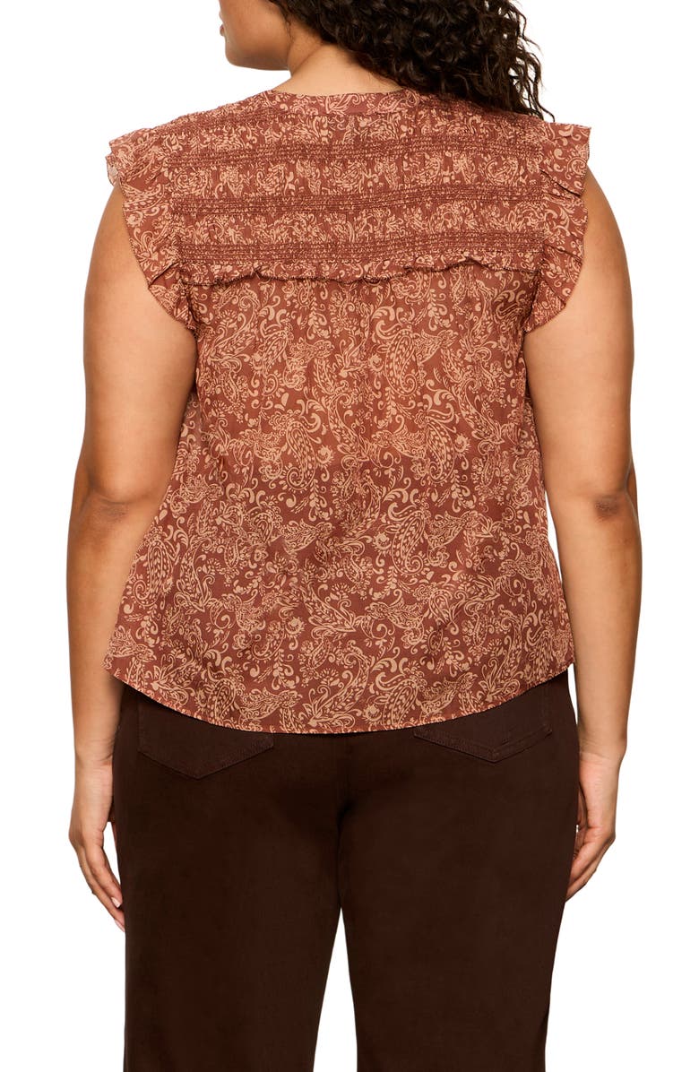 Sanctuary Free Feeling Paisley Top, Alternate, color, Ivory/ Mosaic Clay