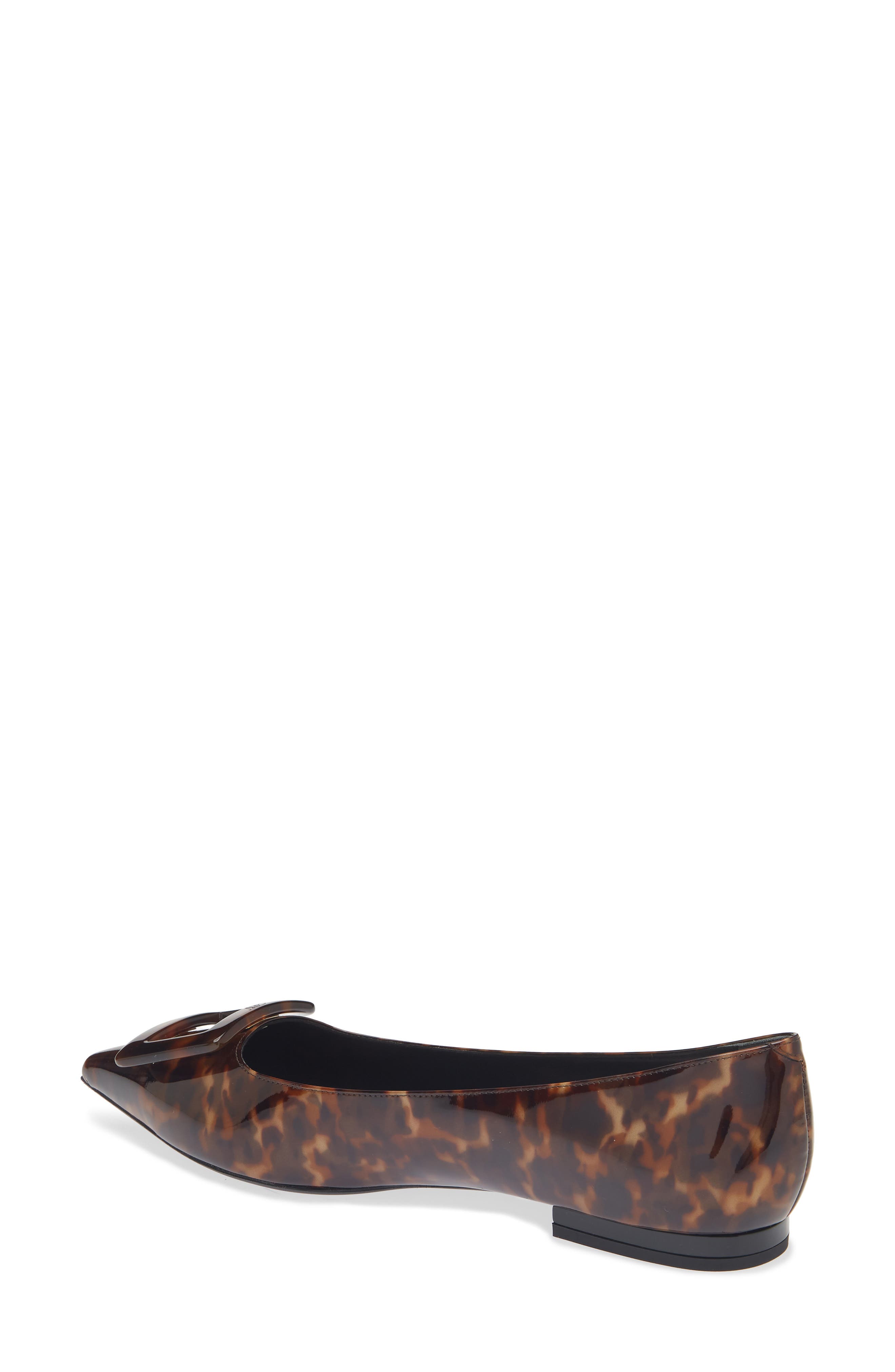 Gommettine Patent Leather Pointed Toe Ballerina Flat, Alternate, color, MARRONE AFRICA