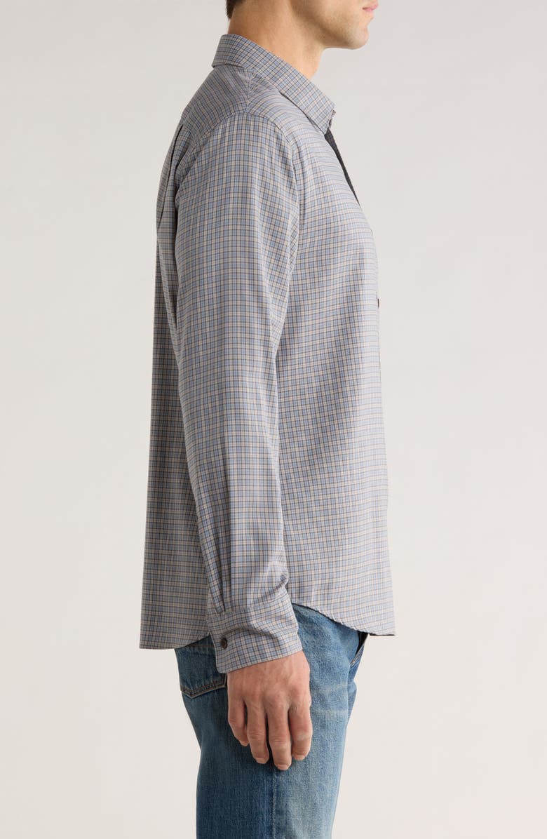 Vince Genesse Plaid Button-Up Shirt, Alternate, color, Steel Blue Combo