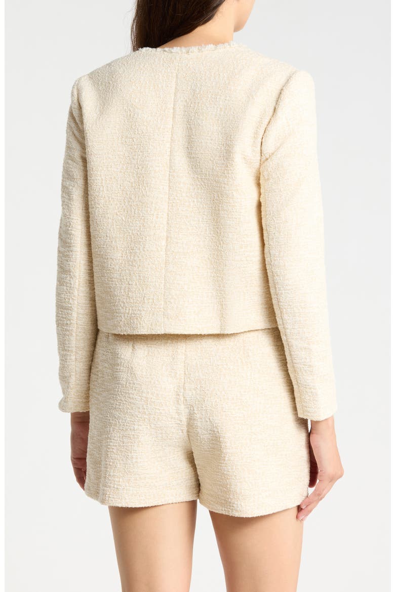 Berry Bouclé Collarless Jacket, Alternate, color, CREAMY SAND