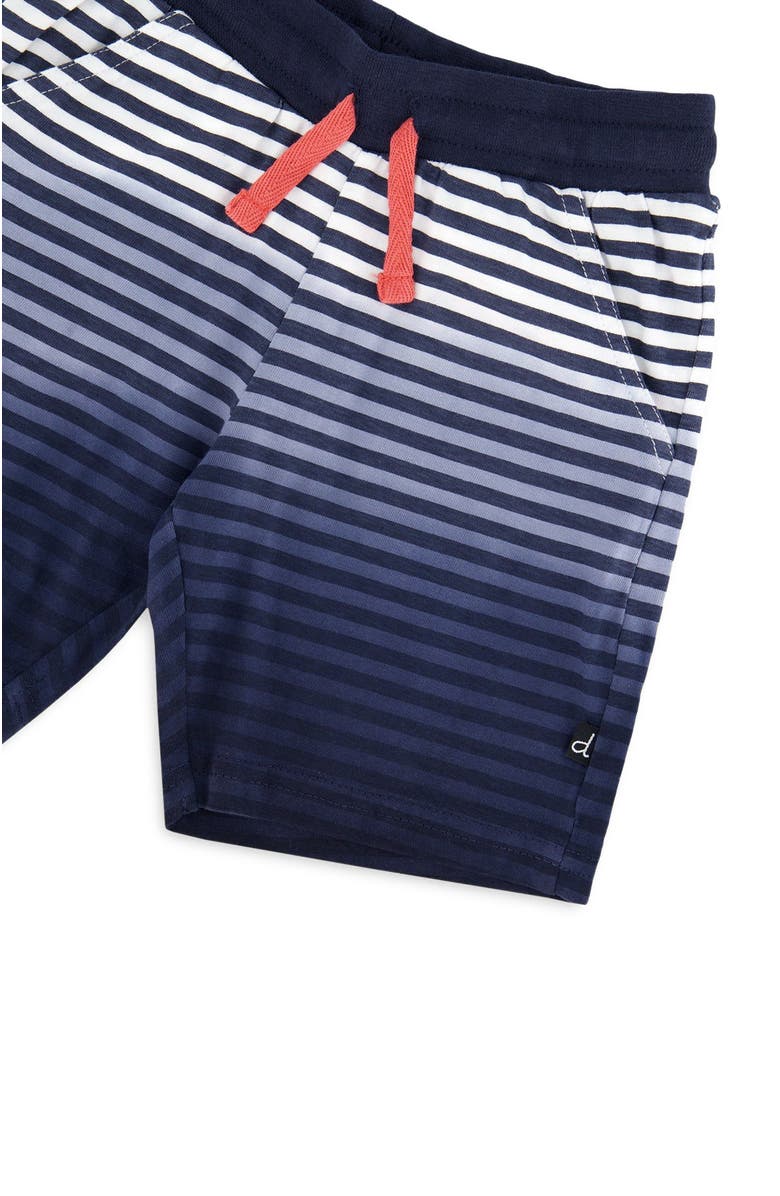 Deux par Deux Organic Cotton Gradient Stripes Shorts, Alternate, color, Striped Gradient Blue