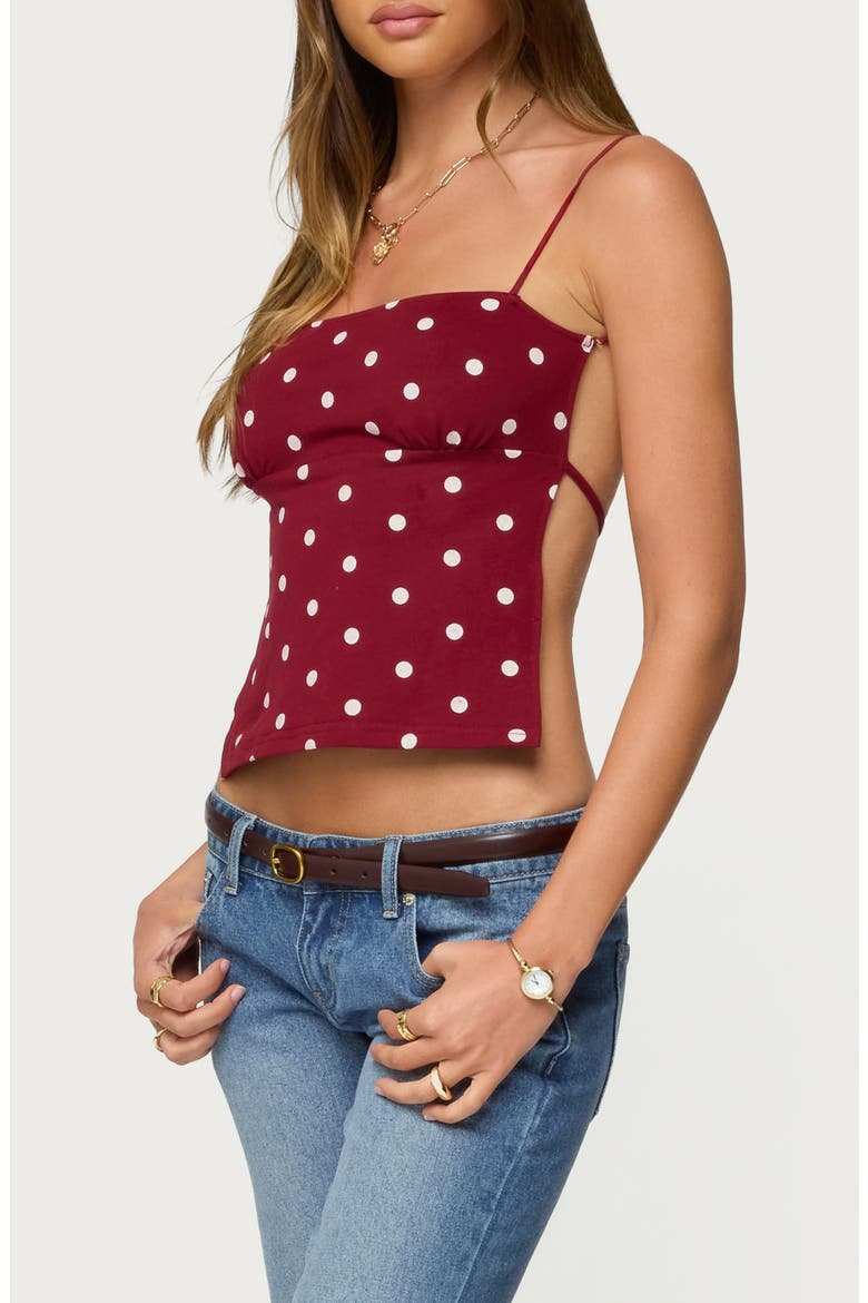 Jinx Print Open Back Top, Alternate, color, BURGUNDY-AND-CREAM