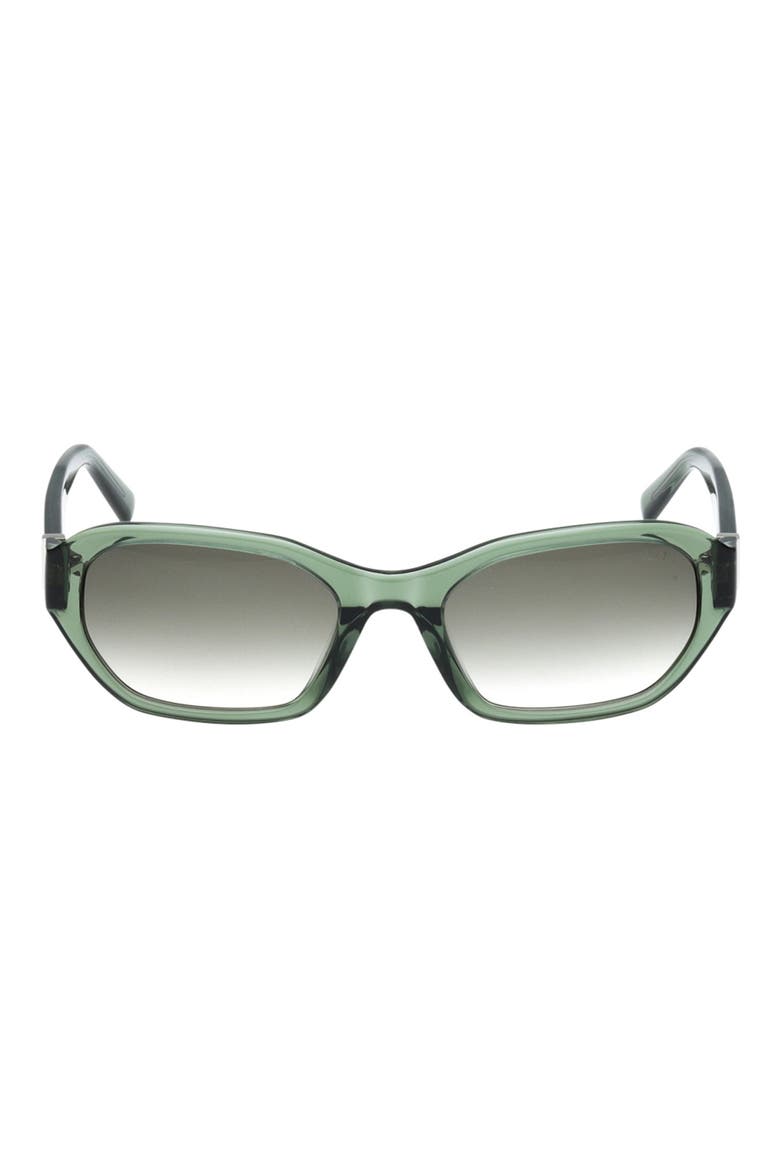 52mm Oval Sunglasses, Main, color, LIGHT GREEN / GRADIENT GREEN