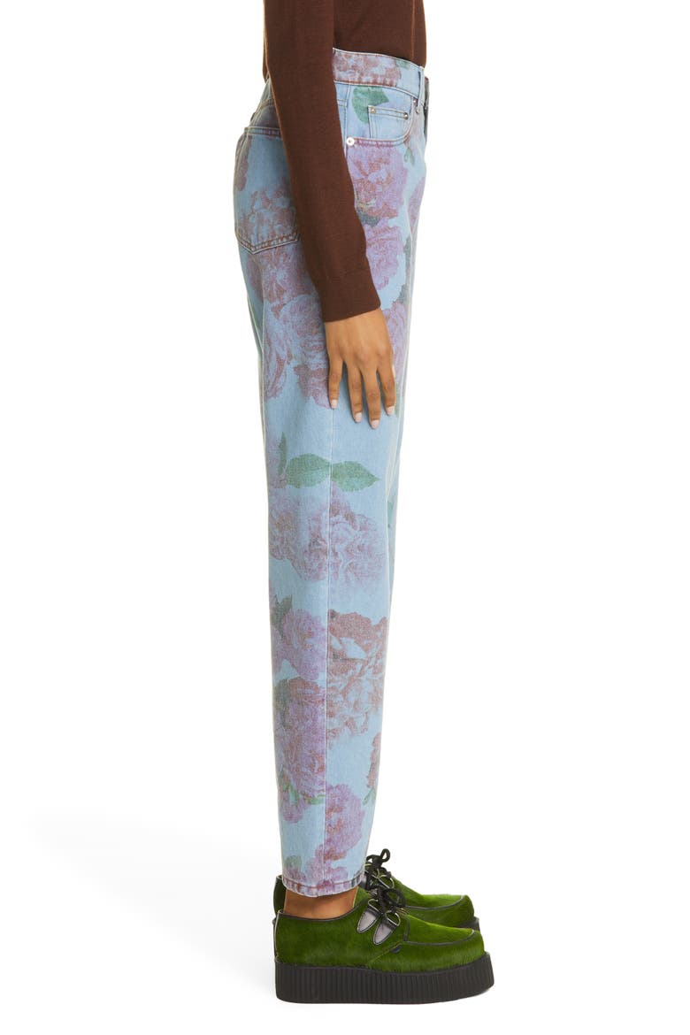 Floral Print Straight Leg Jeans, Alternate, color, FADED ROSES