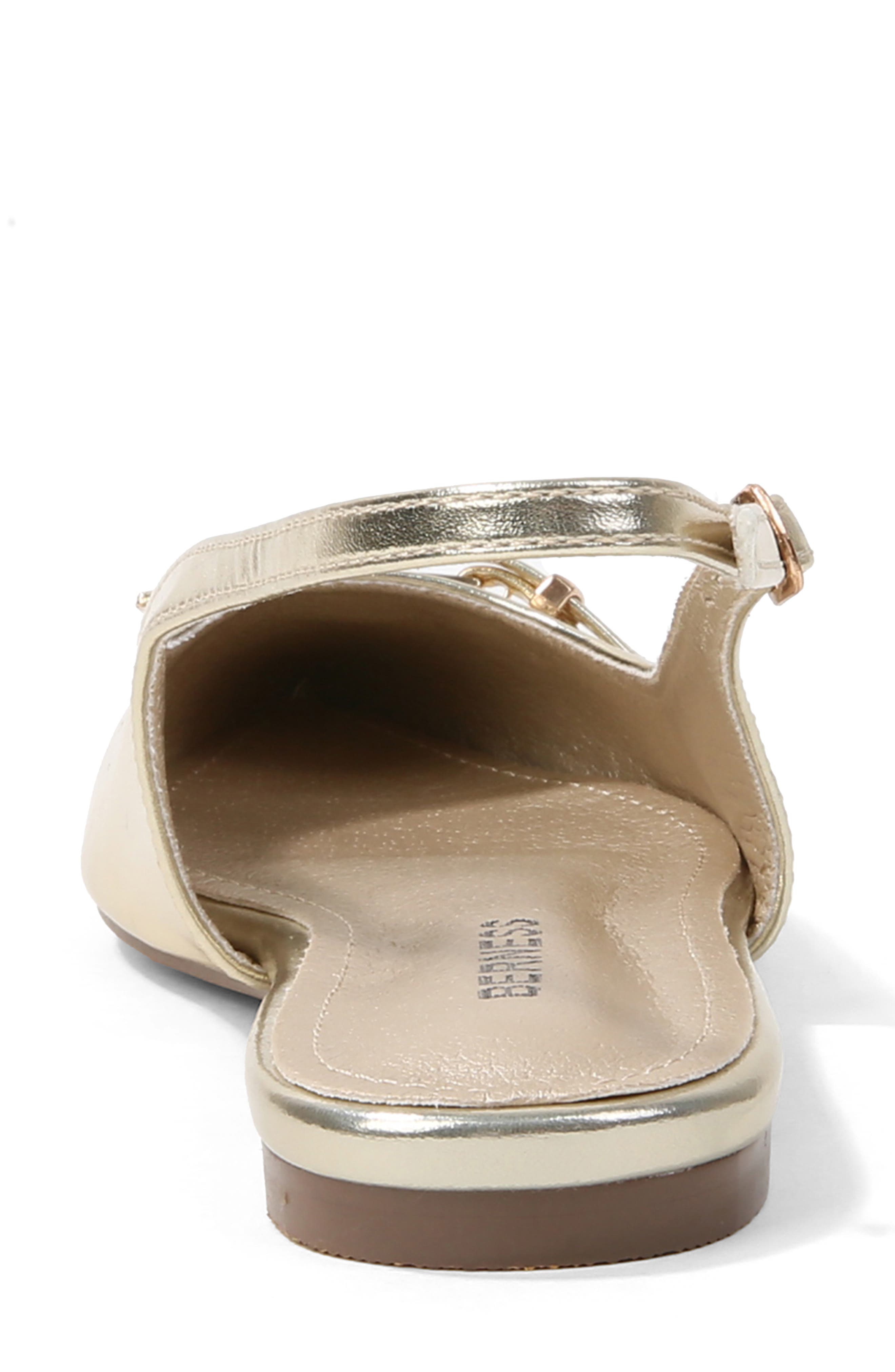 Chantal Pointed Toe Slingback Flat, Alternate, color, GOLD