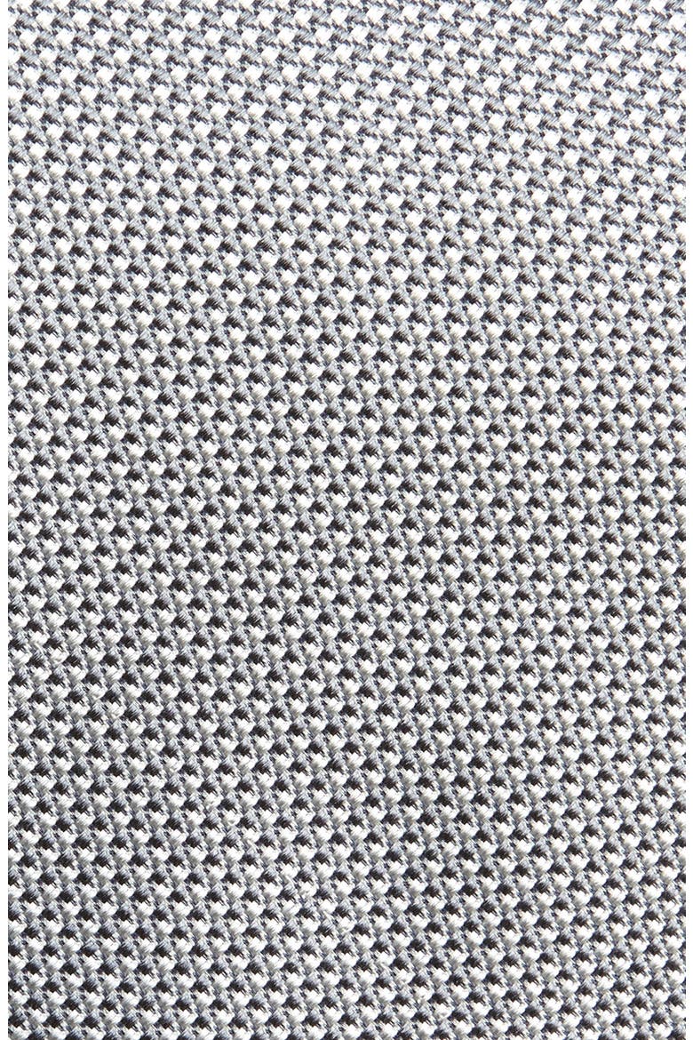 Neat Silk Tie, Alternate, color, GRAY/ WHITE