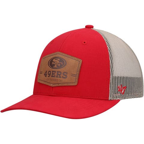 Men's '47 Scarlet/Natural San Francisco 49ers Rawhide Trucker Adjustable Hat
