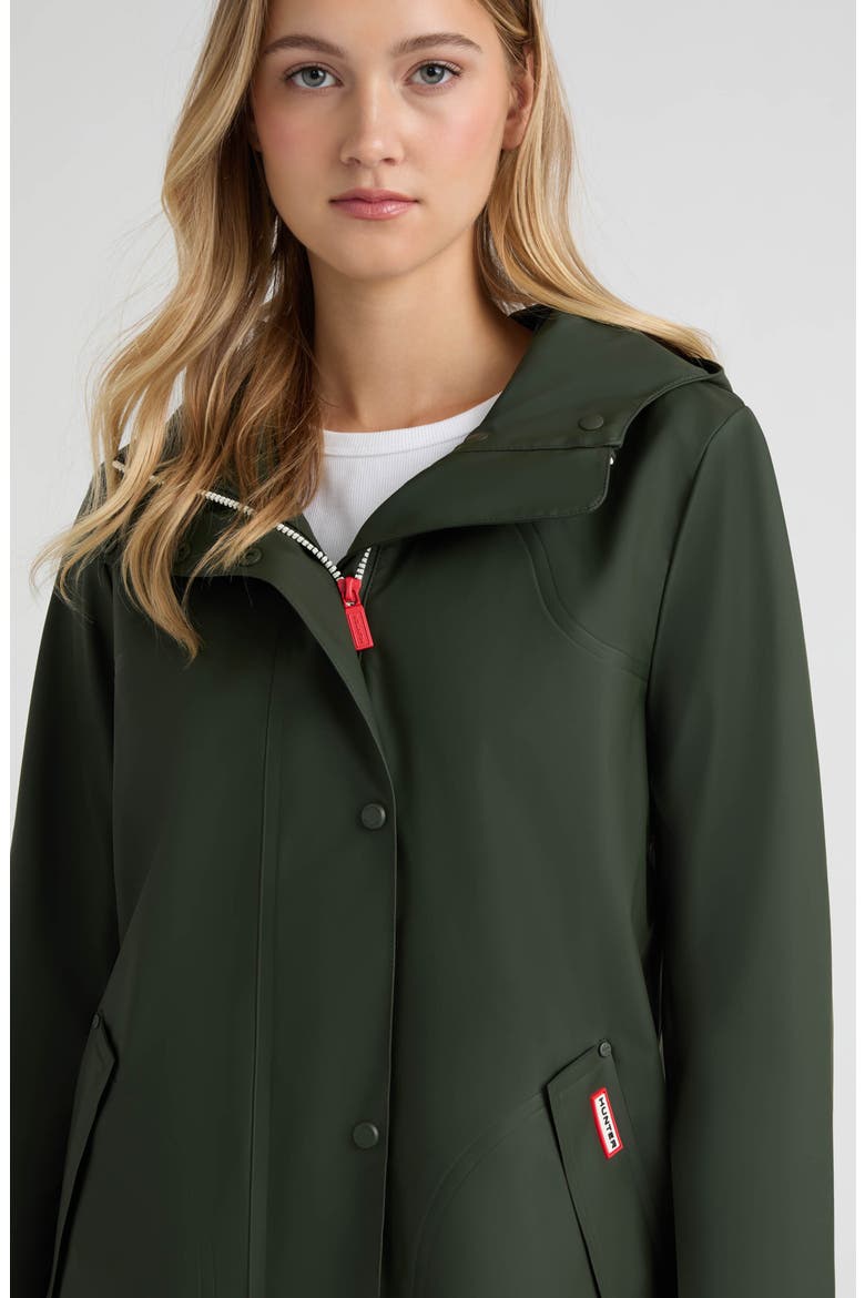 Acacia Waterproof Rubberized Rain Jacket, Alternate, color, HUNTER GREEN