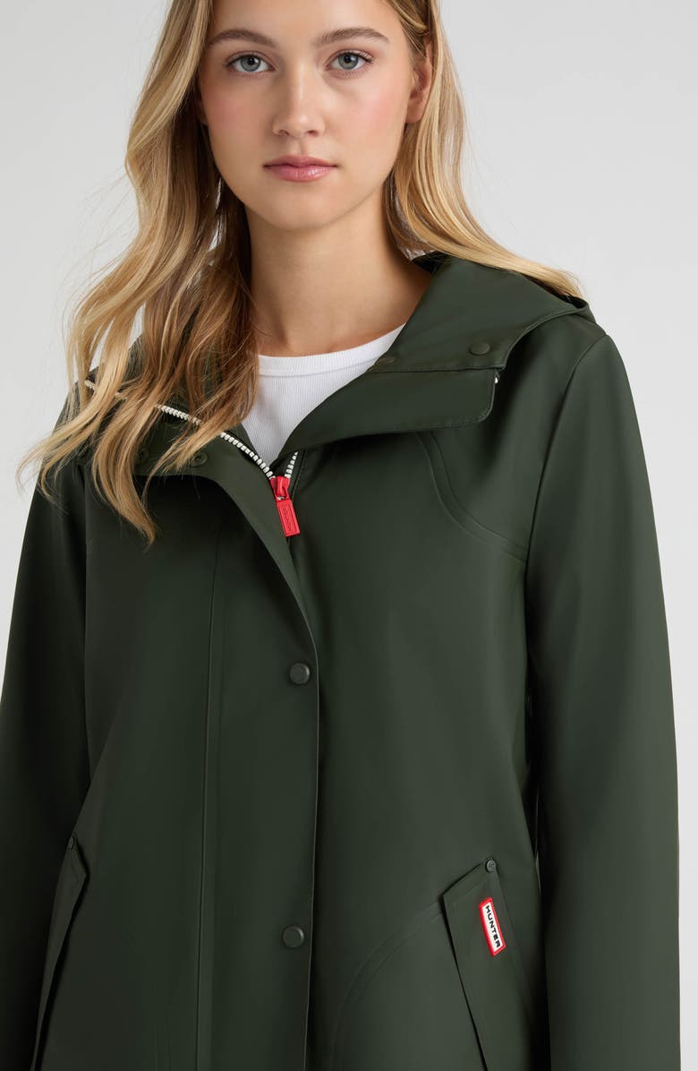 Hunter Acacia Waterproof Rubberized Rain Jacket, Alternate, color, Hunter Green