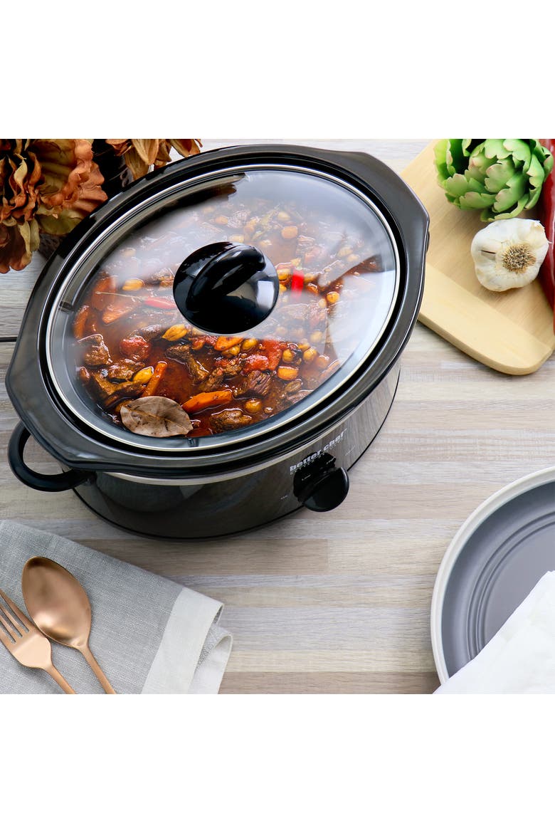 3 Quart Oval Slow Cooker with Removable Stoneware Crock, Alternate, color, Black