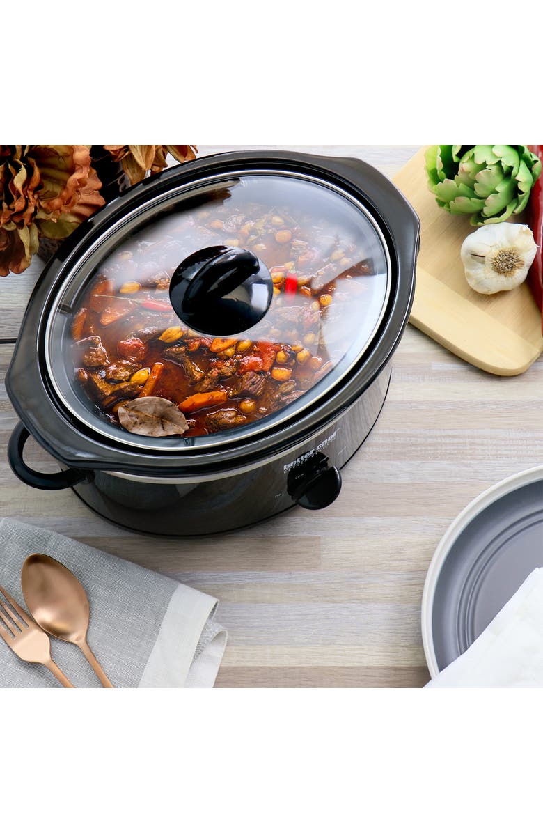 Better Chef 3 Quart Oval Slow Cooker with Removable Stoneware Crock, Alternate, color, Black