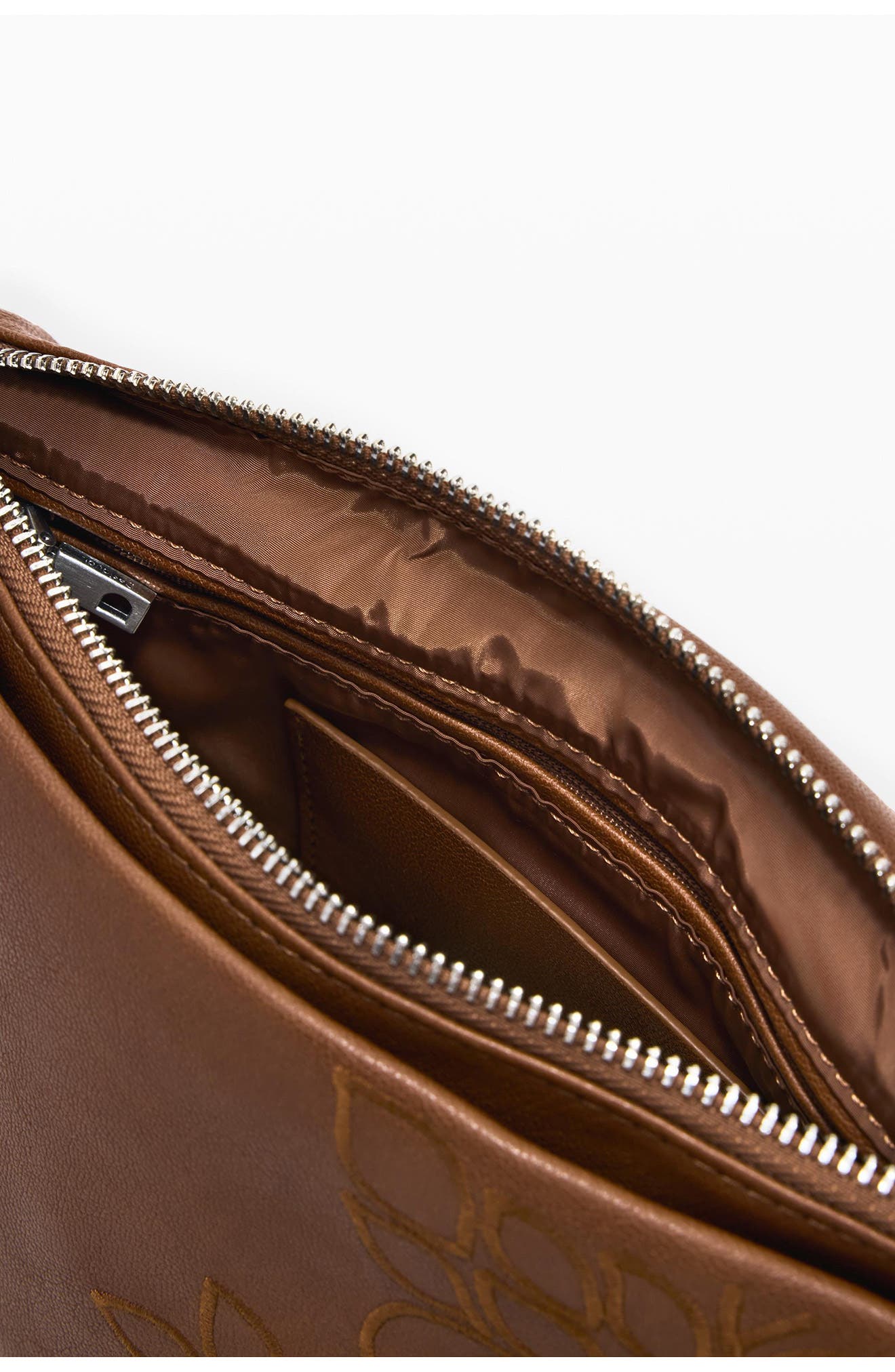 Desigual Embroidered Logo Charm Crossbody Bag, Alternate, color, 