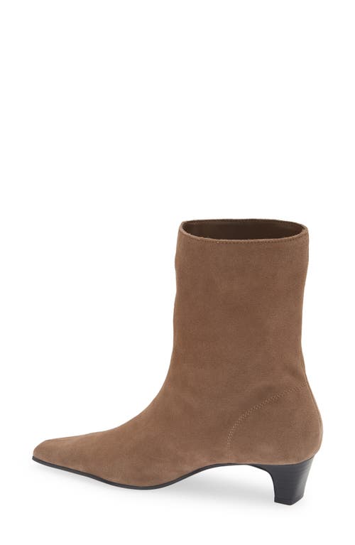 Mango Collin Kitten Heel Ankle Bootie In Brown