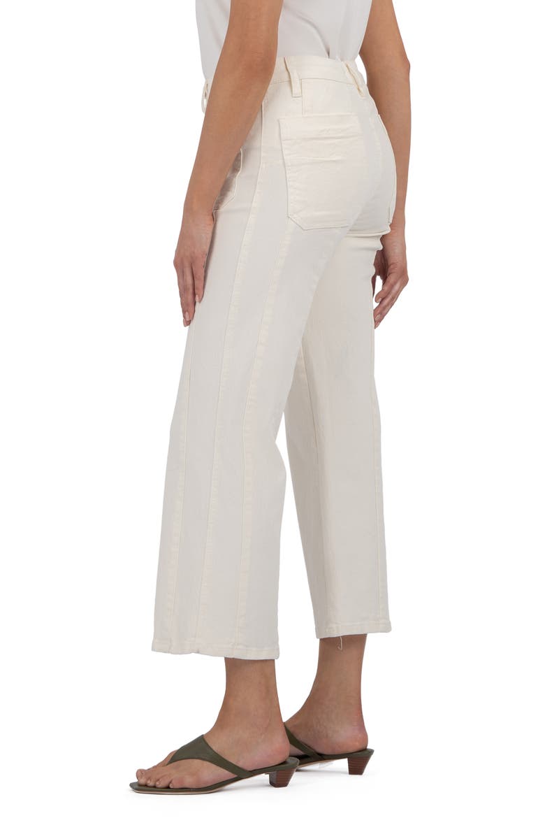 Patch Pocket Crop Wide Leg Jeans, Alternate, color, ECRU