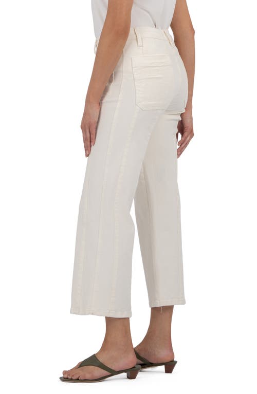 Kut From The Kloth Patch Pocket Crop Wide Leg Jeans In White