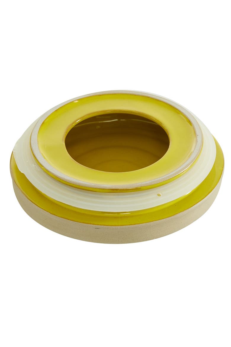 Yellow Ceramic Farmhouse Decorative Jar 2-Piece Set, Alternate, color, YELLOW