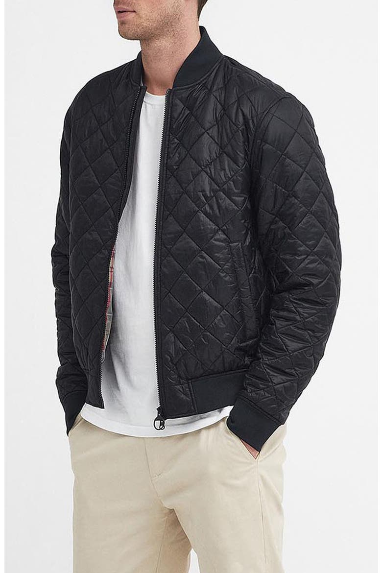 Galento Quilted Bomber Jacket, Alternate, color, BLACK