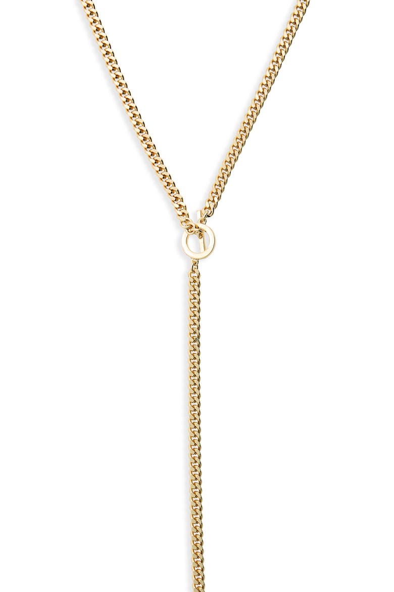 Curb Chain Toggle Y Necklace, Alternate, color, GOLD