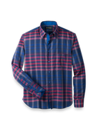 Paul Fredrick Slim Fit Cotton Plaid Point Collar Casual Shirt