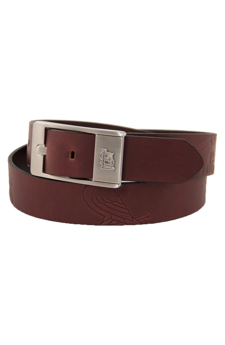 EAGLES WINGS Men's Brown St. Louis Cardinals Brandish Leather Belt, Main, color, Brown