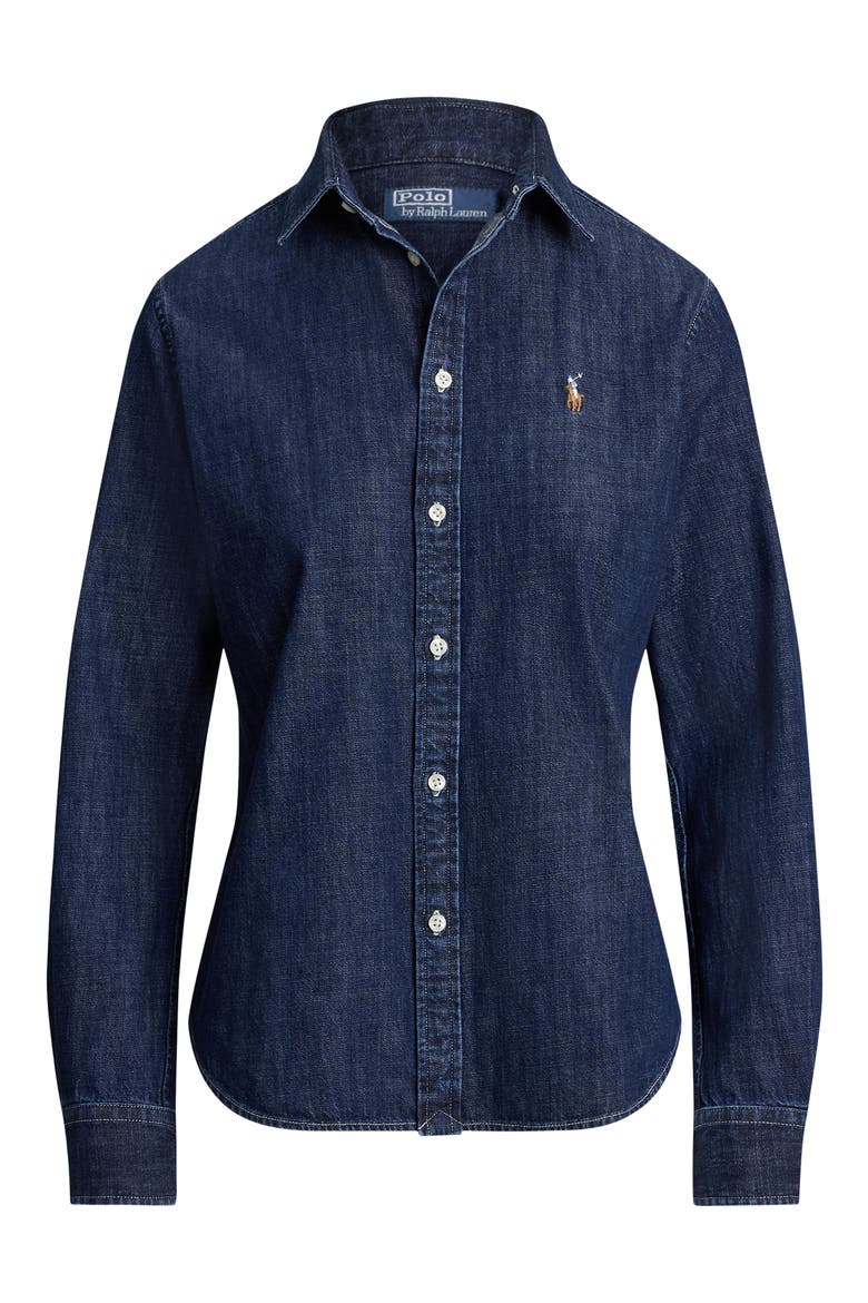 Long Sleeved Denim Shirt, Alternate, color, TOFTY WASH