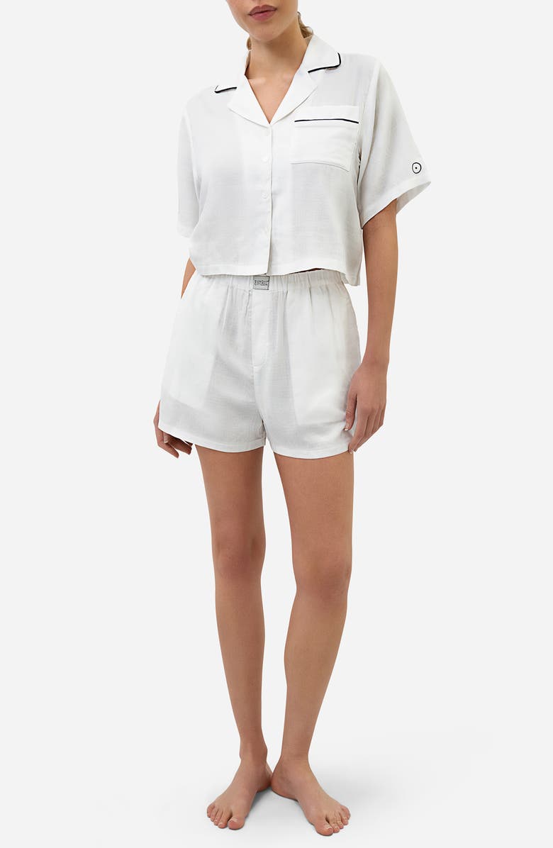 Sunday Citizen Piped Cotton Blend Pajamas, Main, color, White