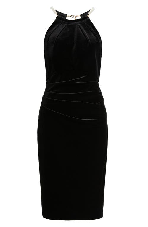 Eliza J Social Velvet Cocktail Dress In Black