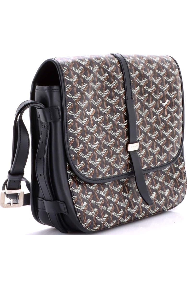 Pre-Owned Goyard Belvedere II Messenger Bag Coated Canvas MM, Alternate, color, Black