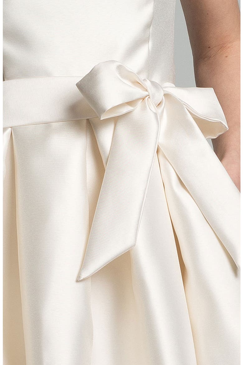 Faille Satin Fit & Flare Dress, Alternate, color, IVORY