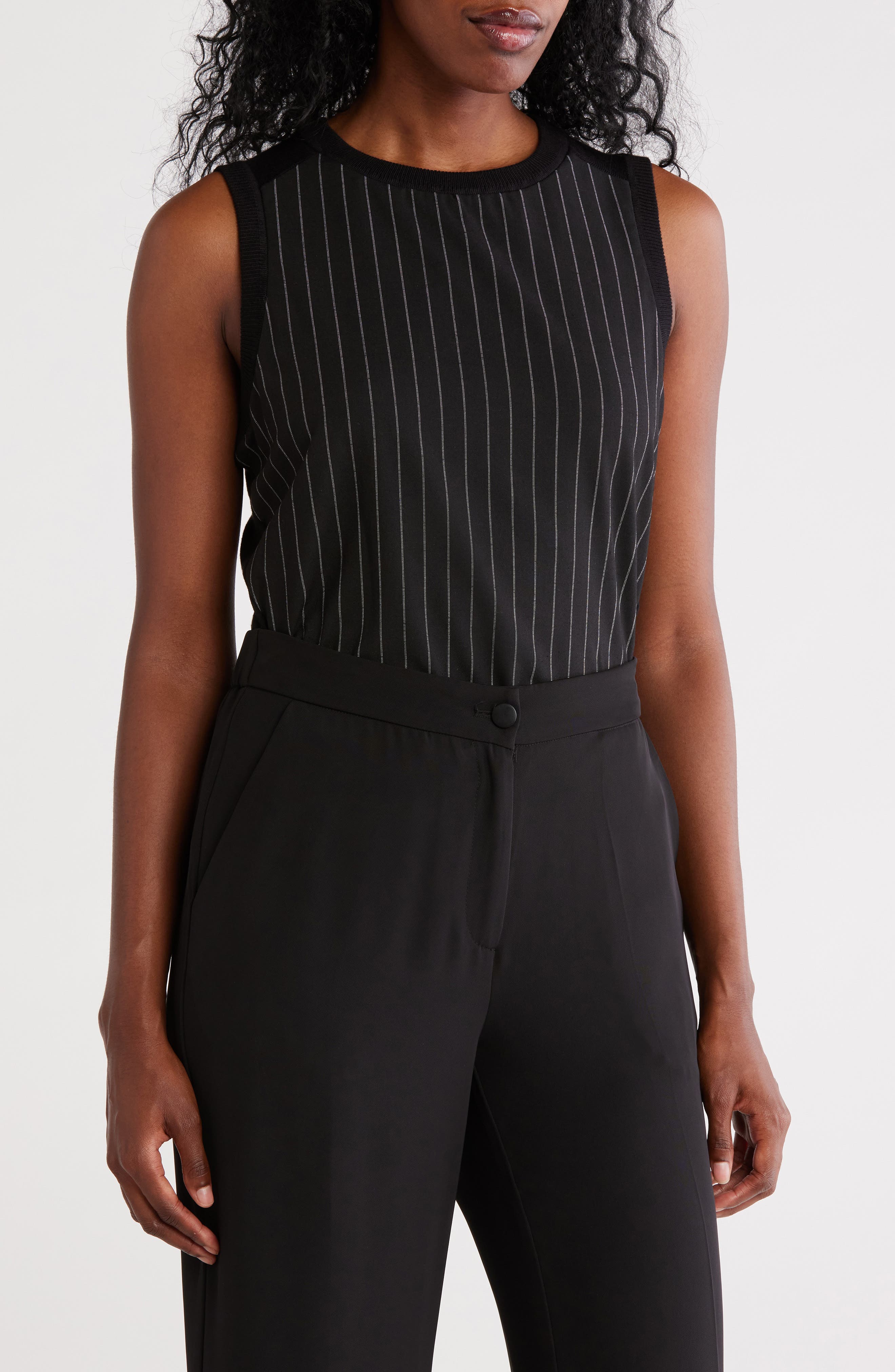 DKNY Mixed Media Sleeveless Sweater