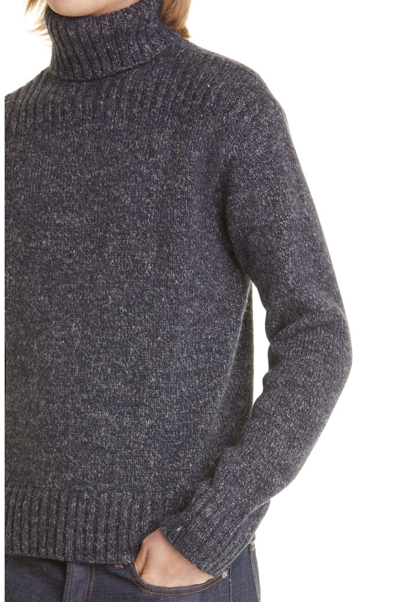 RRL Wool Blend Turtleneck Sweater, Alternate, color, DARK NAVY HEATHER