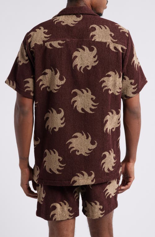 Shop Oas Mocha Ember Terry Cloth Camp Shirt