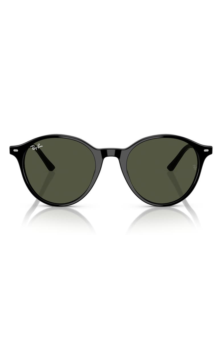 Ray-Ban Phantos 53mm Round Sunglasses, Main, color, Black