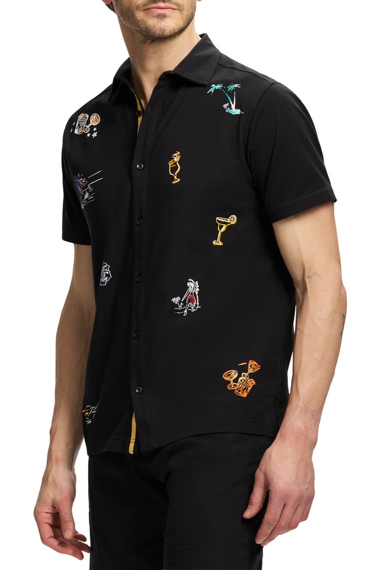 Boat Day Short Sleeve Shirt, Alternate, color, BLACK