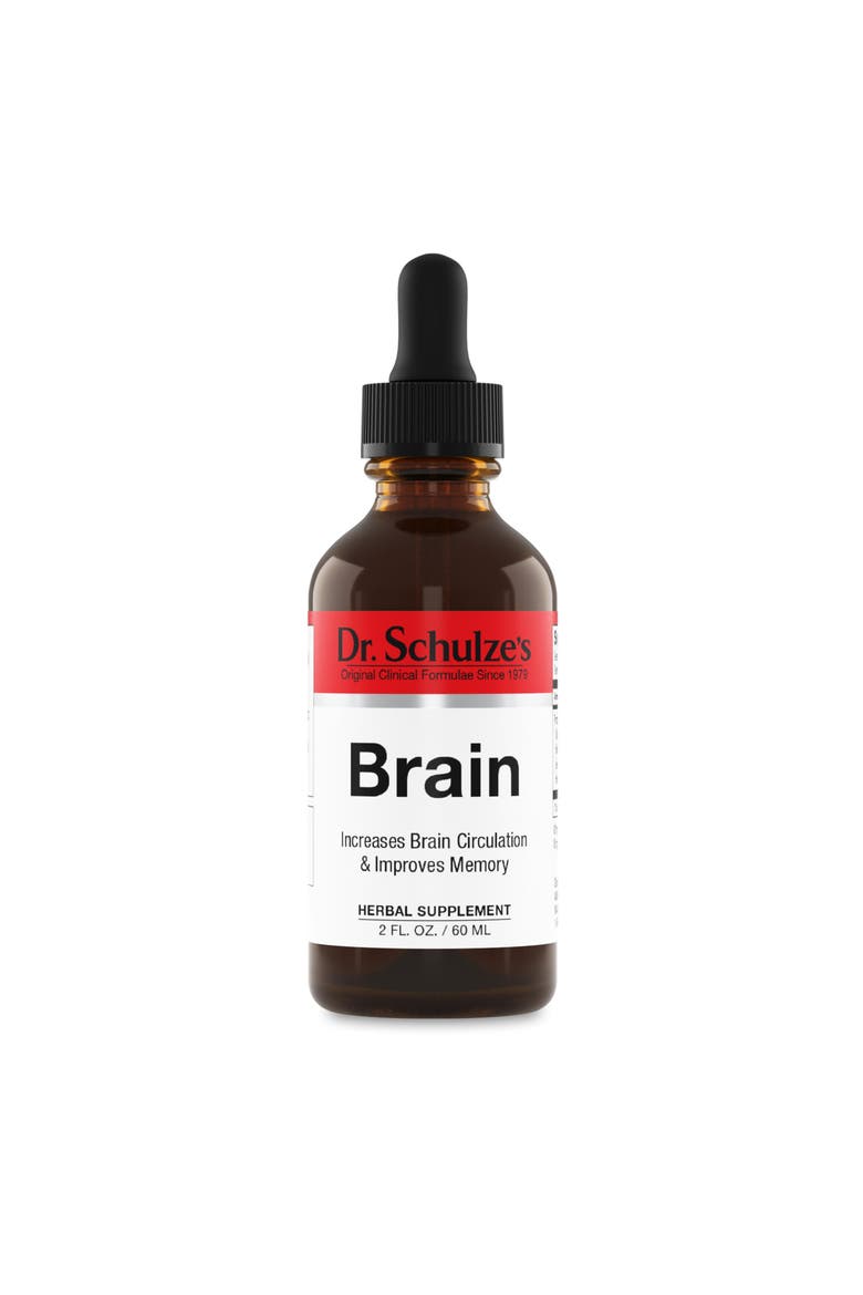 Brain Formula Supplement for Clear Thinking, Focus, Healthy Eyesight and Hearing Support, Plant-Based Ingredients, Gluten-Free, Main, color, Brown