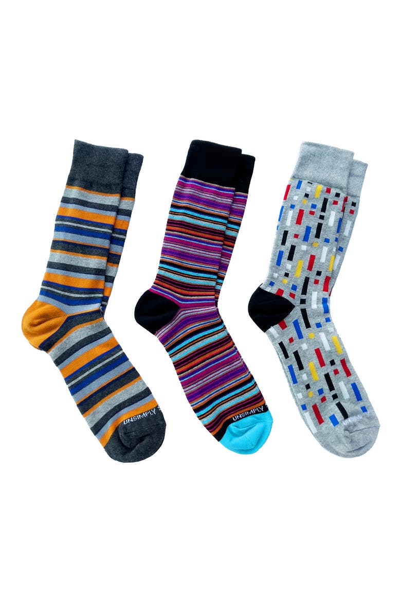 Assorted 3-Pack Crew Socks, Main, color, MULTI COLOR