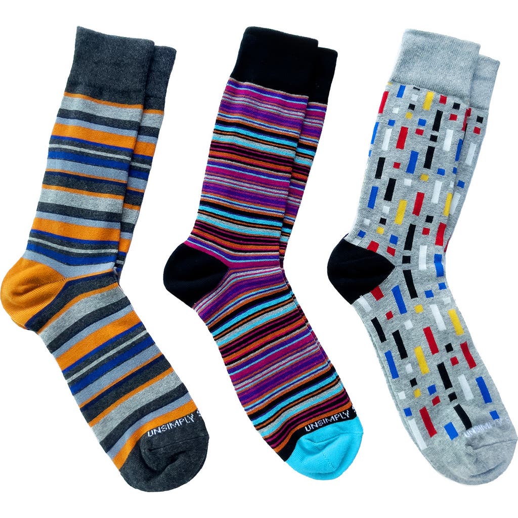 Unsimply Stitched Assorted 3-pack Crew Socks
