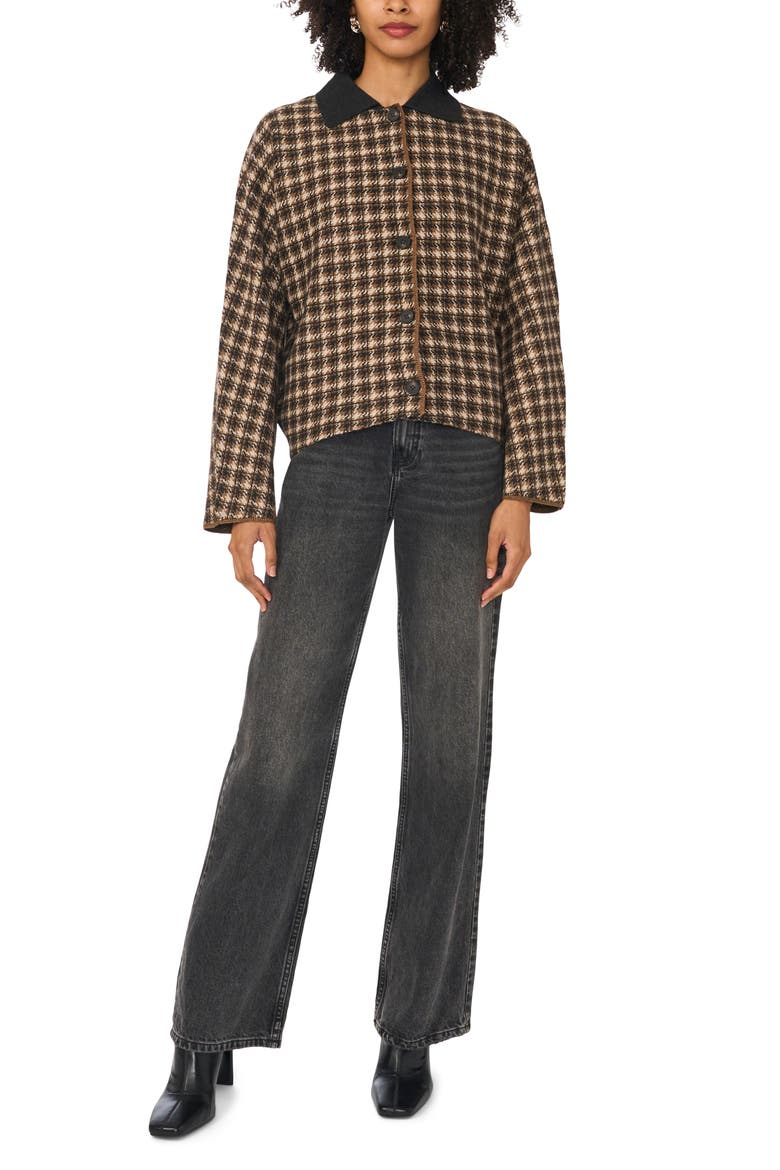 Plaid Button Front Jacket, Alternate, color, MEDIUM HEATHER GREY