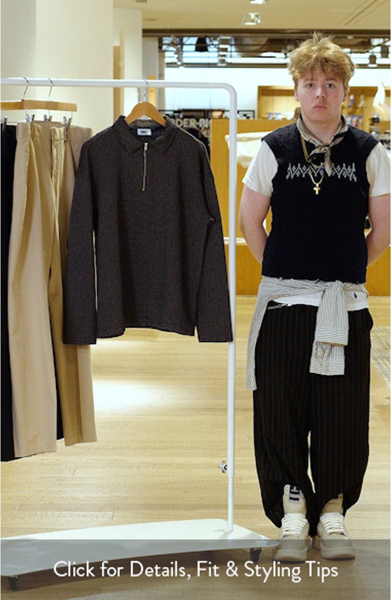 Mini Jacquard Quarter Zip Long Sleeve Polo, sales video thumbnail