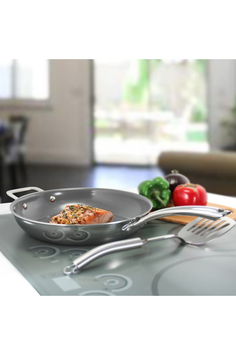 3.Clad 11-Inch Fry Pan w/ Fusion Ti Nonstick Ceramic Coating, Alternate, color, Silver