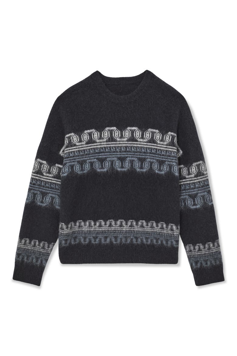 Lennox Pattern Wool & Alpaca Blend Sweater, Alternate, color, NAVY